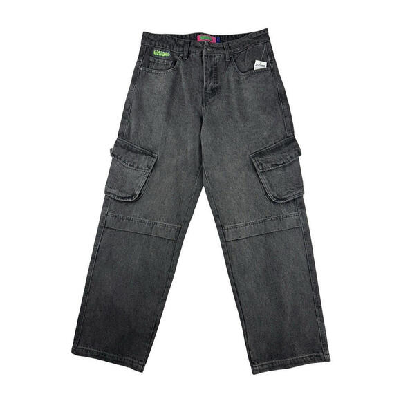 Empyre Denim - Empyre Loiter Slouchy Cargo Denim Jeans Black Wash Size US 8